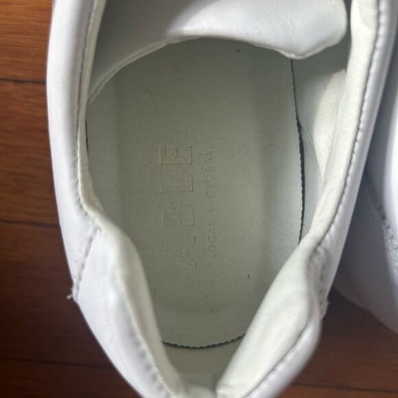 ABLE White Leather Sneaker | Women's 10.5 - Picture 4 of 4